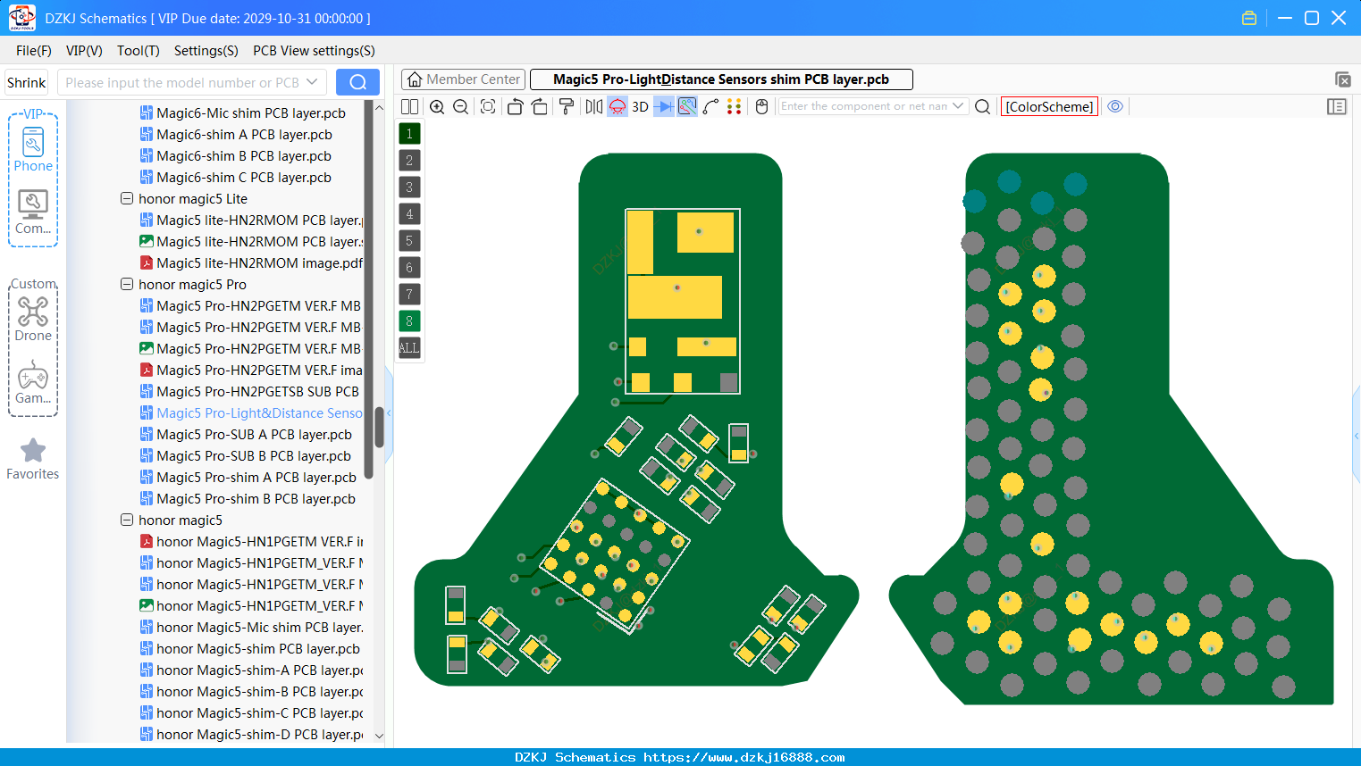 HONOR Magic5 Pro-Light&Distance Sensors Shim PCB Layer